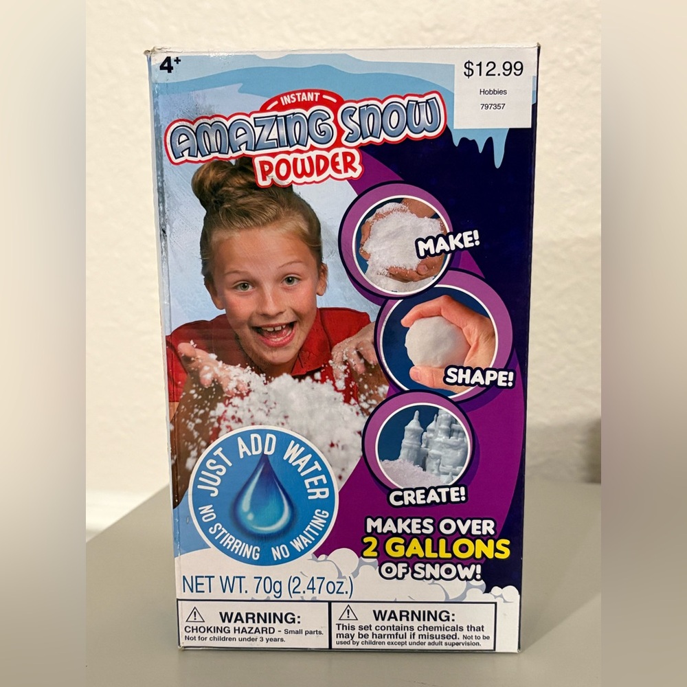 INSTANT SNOW POWDER Be Amazing Toys Makes 2 Gallons Faux Snow Kid’s GIFT IDEA
